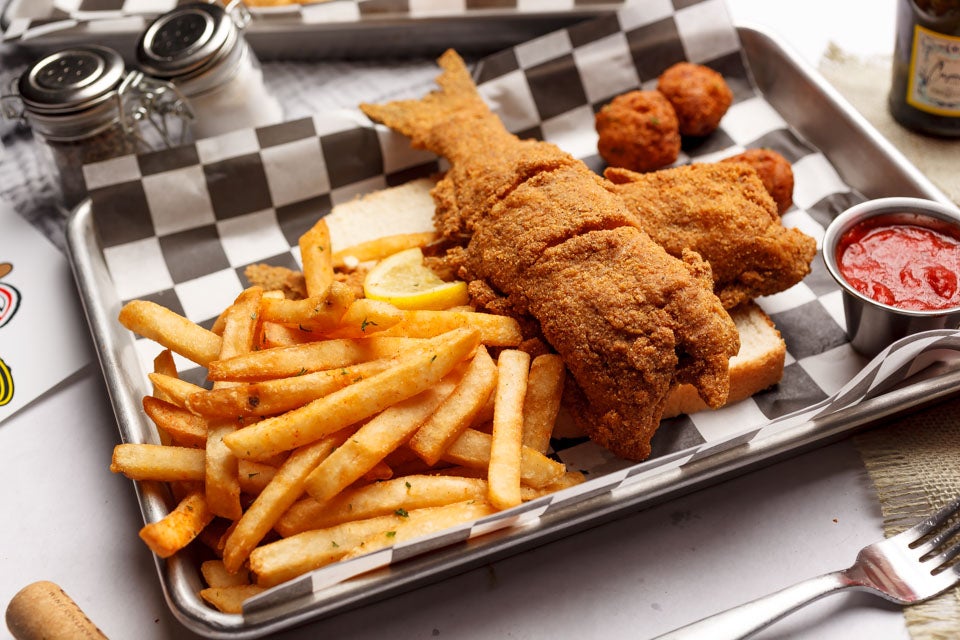 Dressed Catfish Platter The Seafood Bistro